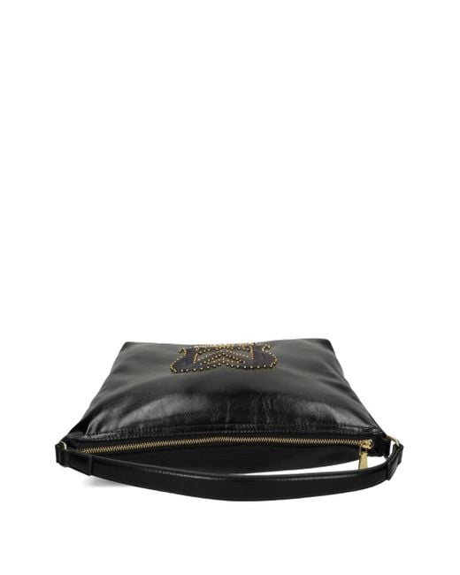 Borsa A Spalla Con Placca Logo E Borchie di Love Moschino in Black