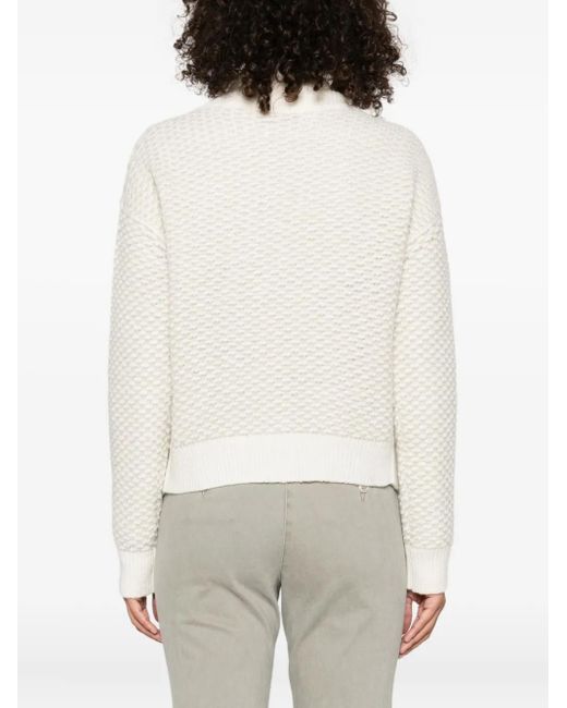 Peserico White Textured Open-Front Cardigan