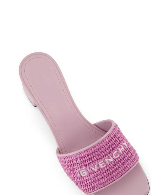 Givenchy Pink 45Mm 4G Raffia Sandals