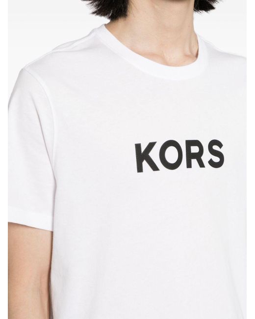 Michael Kors White Logo-print Jersey T-shirt for men