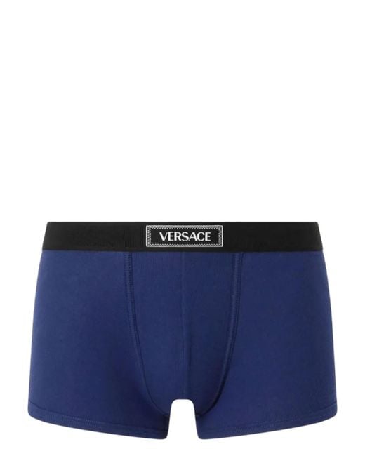 Bóxer De Canalé 90S Logo Versace de hombre de color Blue