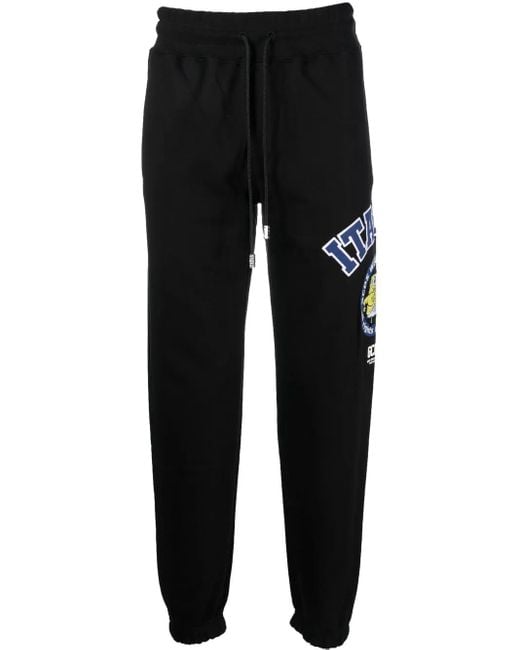 Gcds Black Graphic Print Sweatpants for men