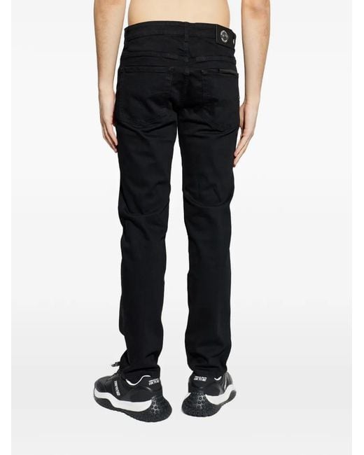 Versace Jeans Couture Black Logo Patch Jeans for men