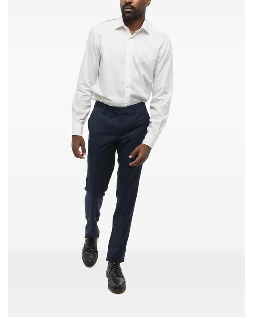Corneliani Blue Code Wool Tailored Trousers for men