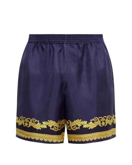 Versace Blue Printed Boardshorts for men