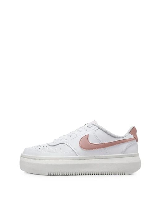 Nike White Court Vision Alta Lace-Up Sneakers