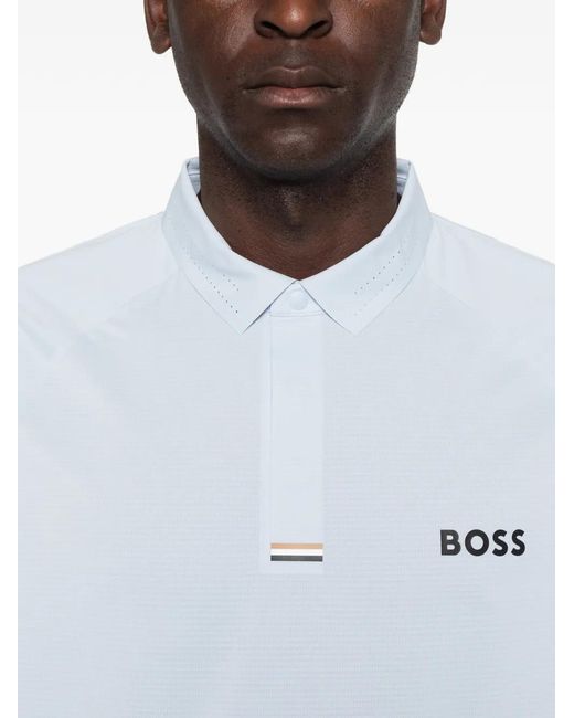 Boss Blue Polo À Logo Imprimé for men