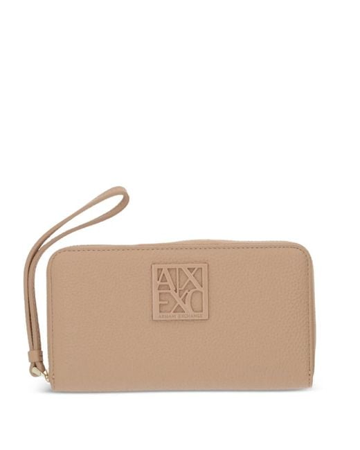 ARMANI EXCHANGE Natural Logo-Detail Zip-Fastening Wallet