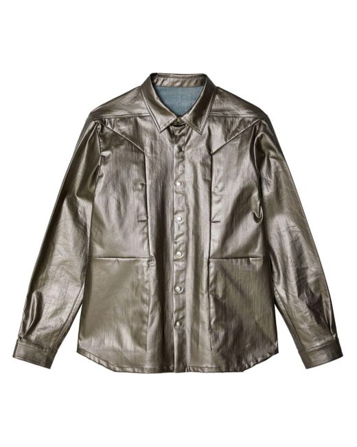 Rick Owens Gray Fogpocket High-shine Shirt Jacket for men