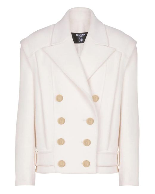 Balmain クロップド カシミアジャケット White