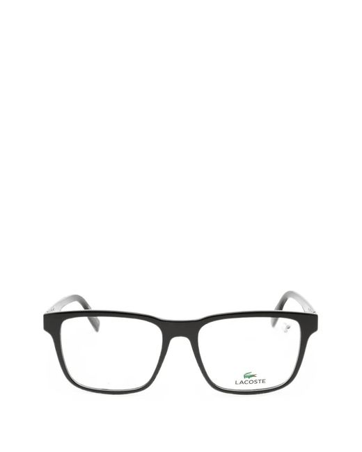 Lacoste Black Rectangle-Frame Glasses for men