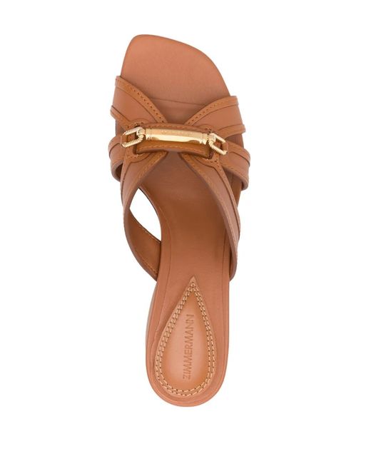 Zimmermann Brown Prisma 65Mm Leather Sandals