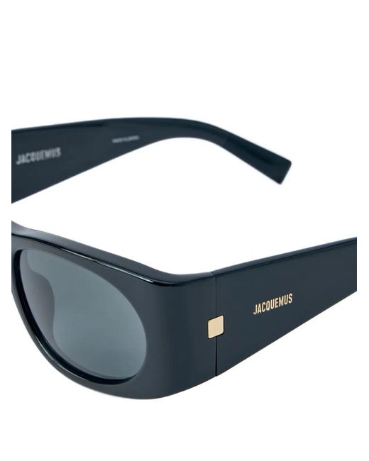Jacquemus Gray Lunettes De Soleil Rectangulaires À Logo Gravé