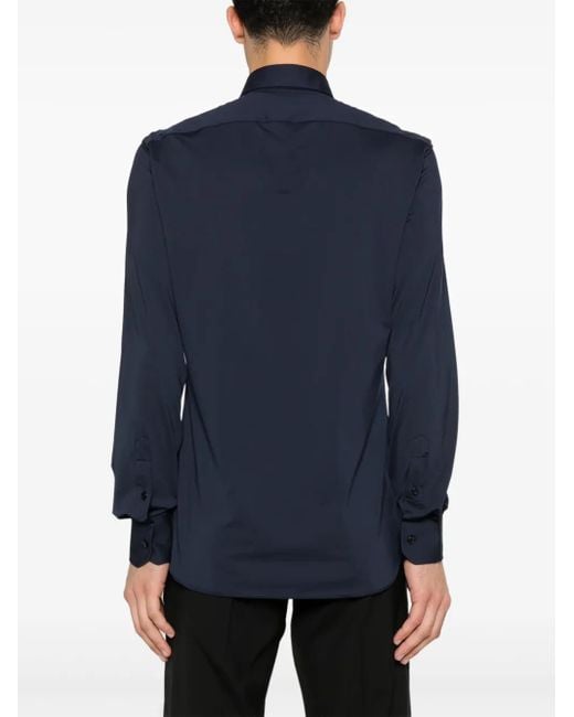 Xacus Blue Spread-Collar Shirt for men