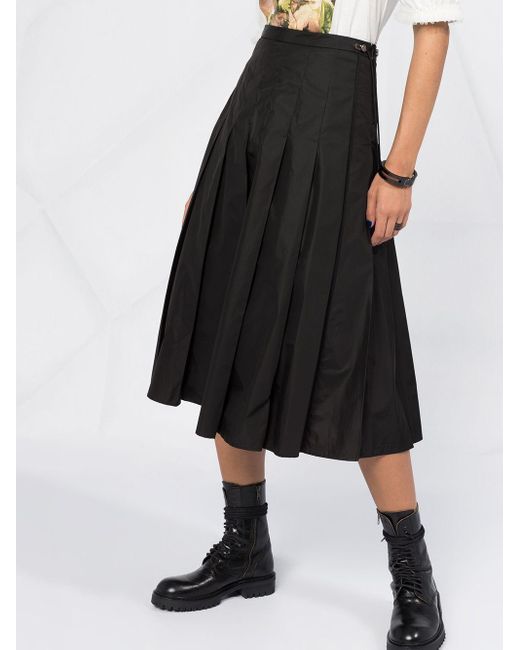 Moncler Pleated Midi Skirt in Black - Save 21% - Lyst