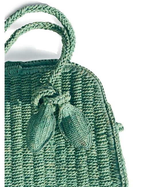 Jacquemus Green Le Petit Turismo Raffia Bag