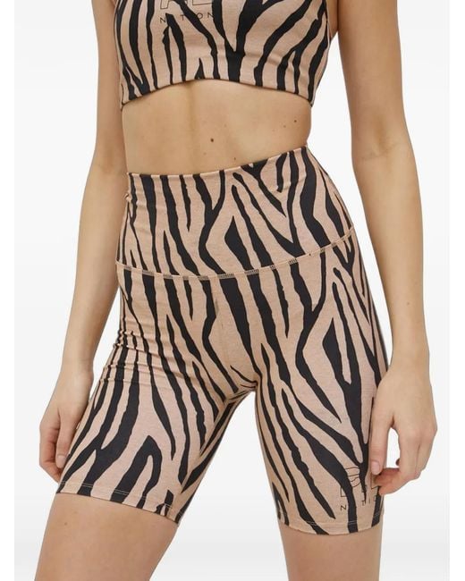 P.E Nation Natural Zebra-Print Compression Shorts