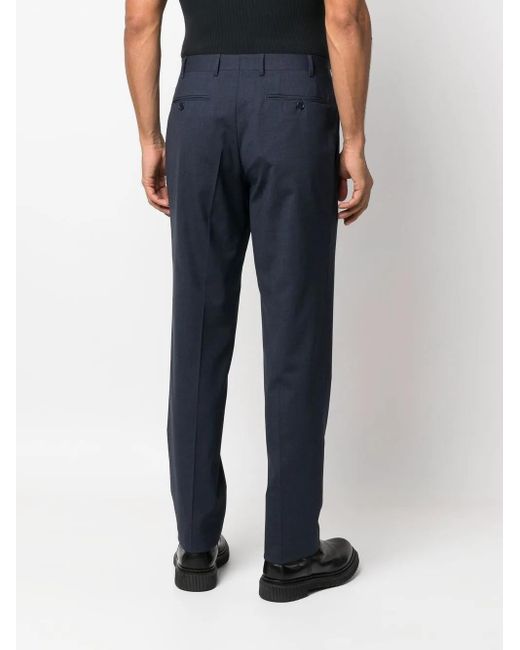Canali Blue Straight-Leg Tailored Trousers for men