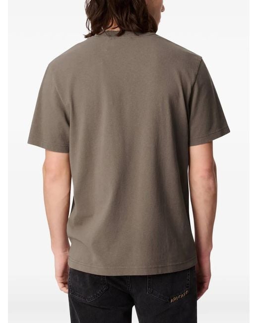 Axel Arigato Gray Micro Bee Bird Embroidered T-Shirt for men