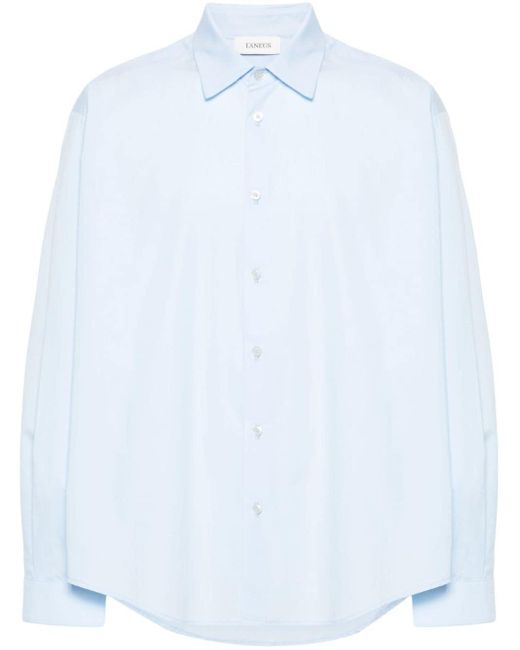 Laneus White Poplin Cotton Shirt for men
