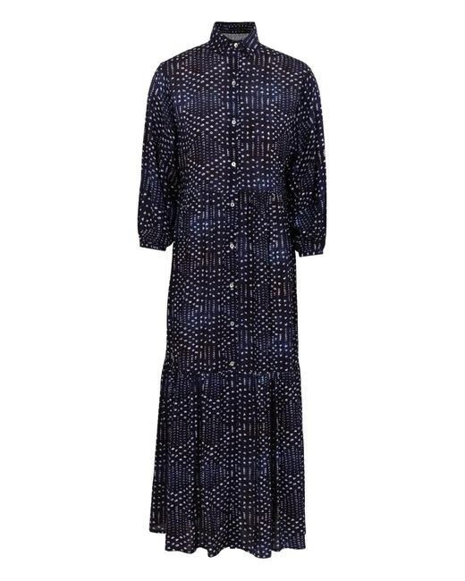Lenny Niemeyer Blue Ruffled Chemisier Dress