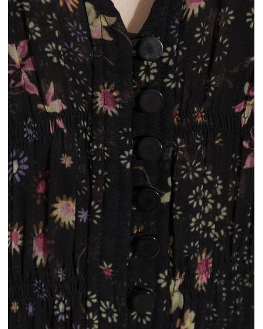 Isabel Marant Black Florel Floral-Print Mini Dress