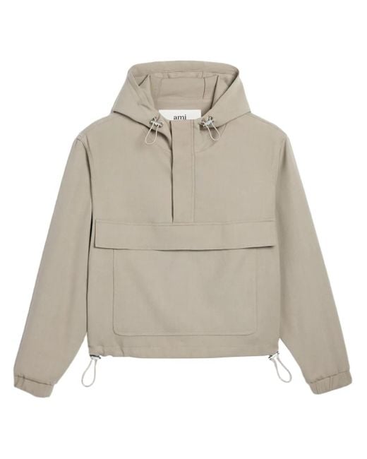 AMI Natural Hooded Windbreaker