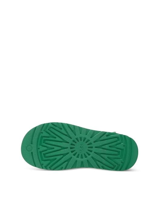 Ugg Green Goldenglow Canvas Flat Mules