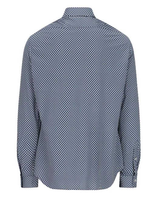 Xacus Blue Geometric-Print Shirt for men