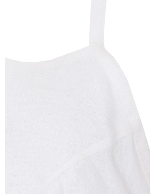 Elle White Open-Back Laces Top