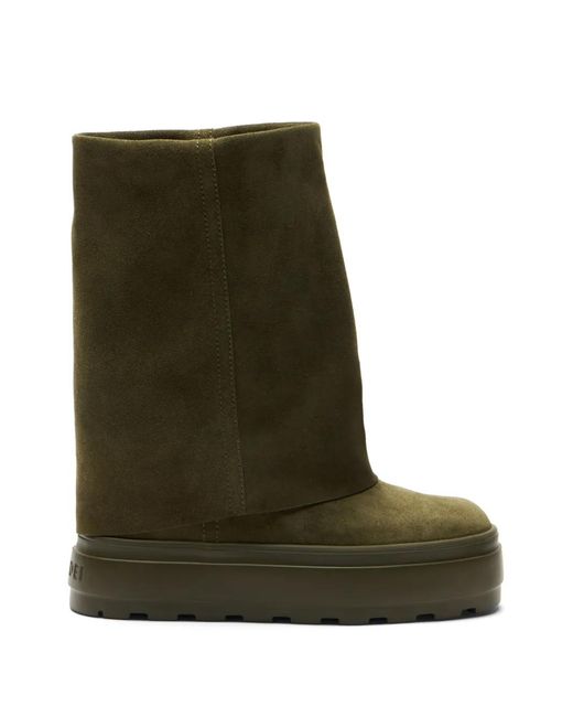 Casadei Green Bottines Compensées En Daim