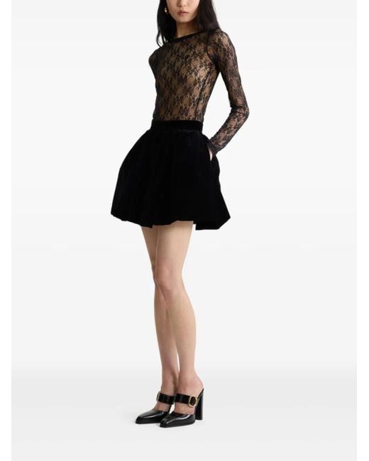 Patou Black Bloomer-Effect Mini Skirt
