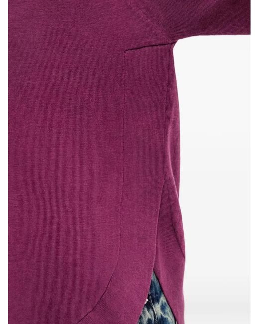 Benetton Purple Raglan-Sleeve Crew-Neck Sweatshirt