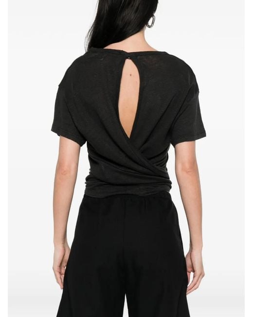 IRO Black Sorenza Open-Back T-Shirt