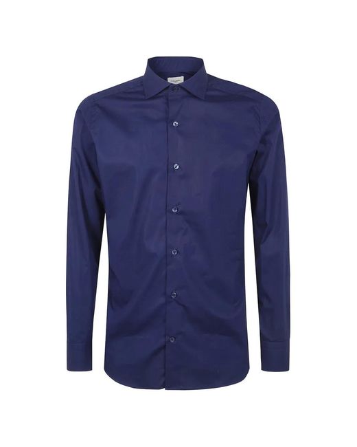 Tintoria Mattei 954 Blue Buttoned Shirt for men