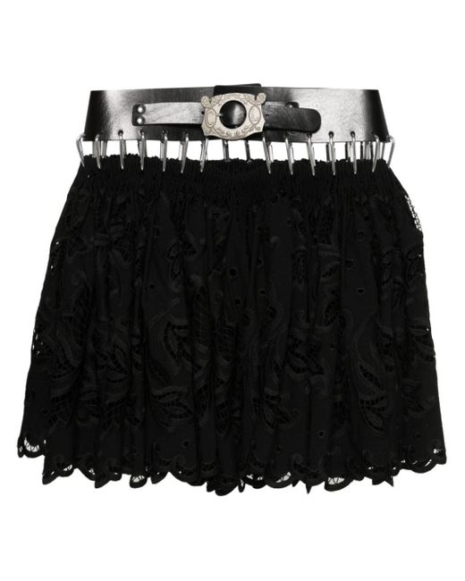 Chopova Lowena Black Drew Logo-engraved Mini Skirt