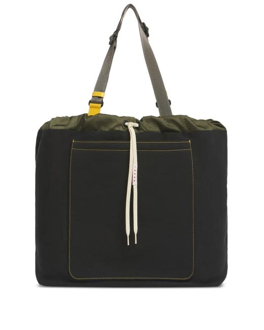 Marni Black Technical Fabric Tote Bag for men