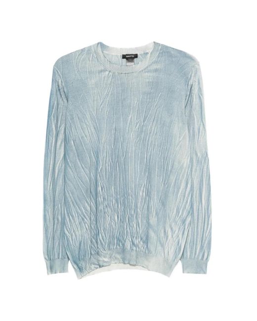 Avant Toi Blue Textured Knitwear for men