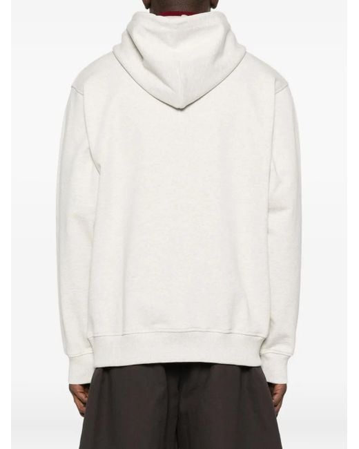 Sudadera con capucha y aplique de rosa Drole de Monsieur de hombre de color White