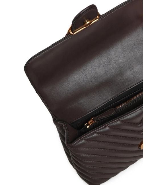 Pinko Black Mini Handbag Lady Love Bag Puff Chevron