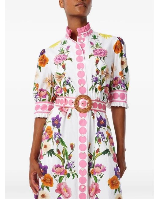 Borgo De Nor White Marni Floral-Print Cotton Maxi Dress