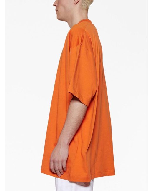 メンズ Vetements ロゴ Tシャツ Orange