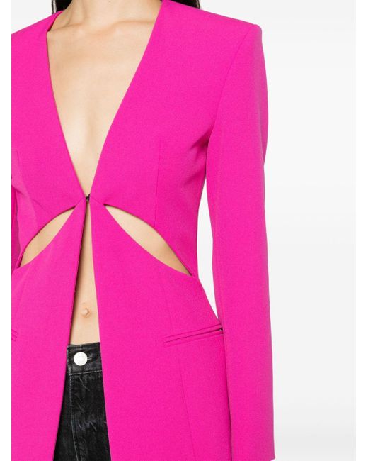 Versace Pink Slashed Single-breasted Blazer