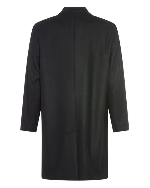 Hevò Black Single-Breasted Coat for men