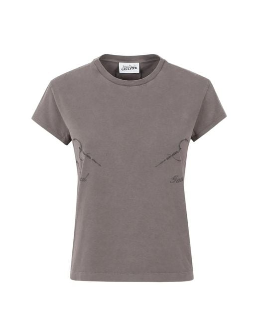 Jean Paul Gaultier Gray Graphic Embroidered Baby T-Shirt