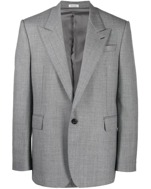 Blazer con botones Alexander McQueen de hombre de color Gray