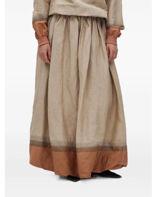 Rabens Saloner Brown Almas Dip-Dyed Maxi Skirt
