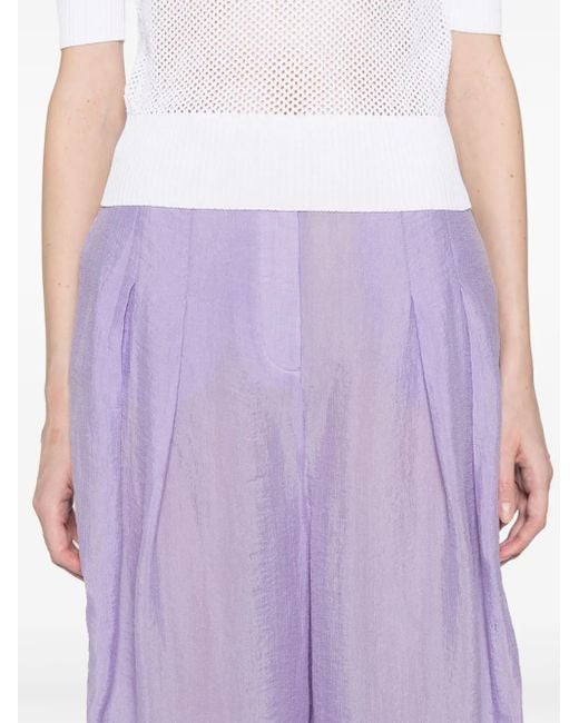 Patrizia Pepe Purple Fluid Over Palazzo Pants