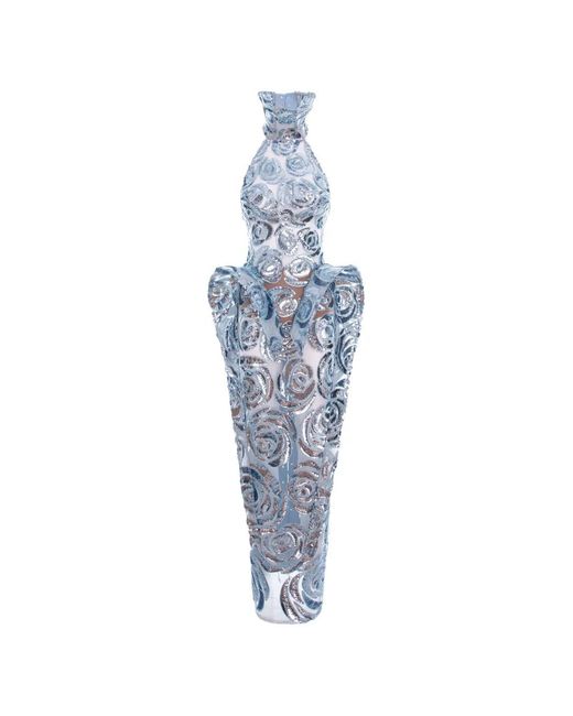 MITILIANE COUTURE Blue Sequin-Embroidered Floral Maxi Dress