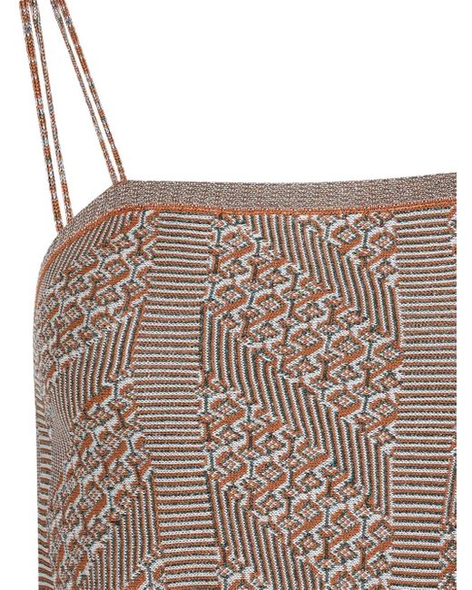 Valentino Garavani Brown Abstract-Print Top